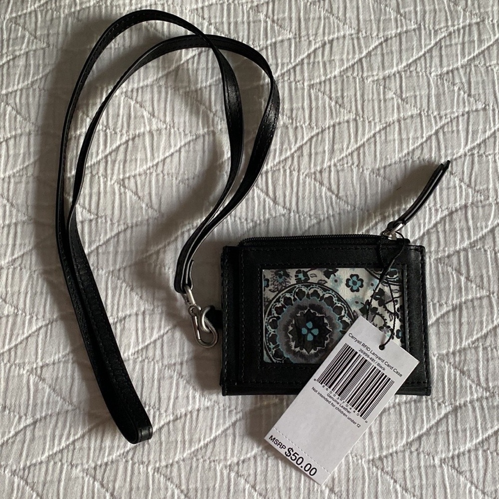 Vera Bradley Carryall Leather Card Case and Lanyard NWT